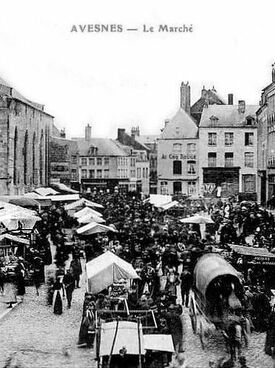 Le marché d'Avesnes-sur-Helpe - Début du XXème siècle